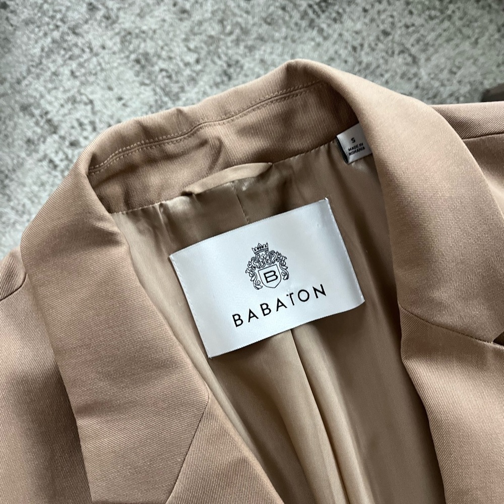 Aritzia Babaton O'hara Wool New Camel/Tan Formal Evening Business Trench Coat S - Picture 9 of 16